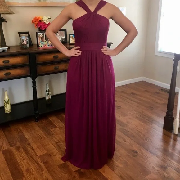 David's Bridal Dresses Davids Bridal High Yneck Sangria Mesh